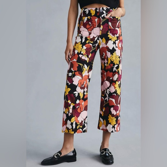 Anthropologie Pants - Anthropologie Maeve The Colette Multicolor Floral Wide, Cropped Pants, Size 30